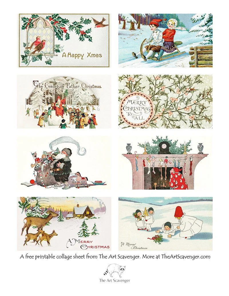 free vintage christmas illustrations | printable holiday ephemera